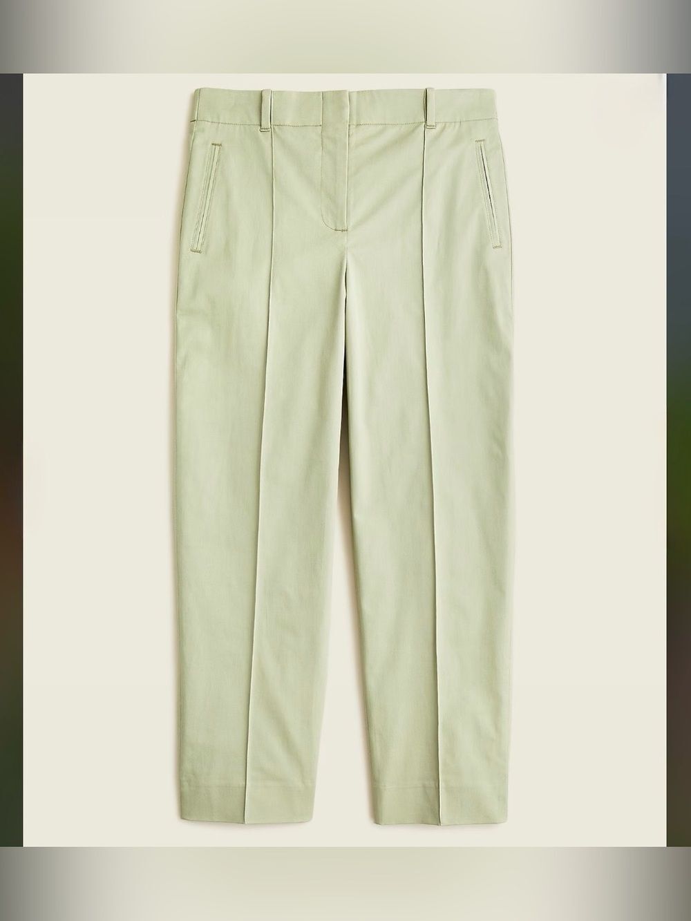 J CREW Willa Straight-Leg Lightweight Chino Pant Faded Pistachio Green Size 12